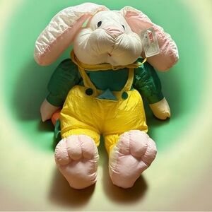 Vintage ~ 1980s~ International Silver Company~ Parachutes ~ Plush Bunny Rabbit